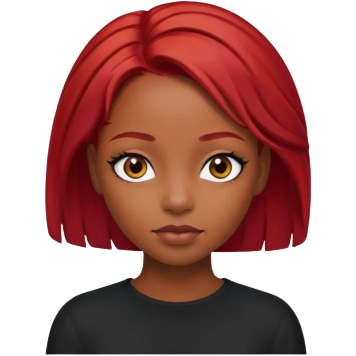 Black girl with red hair emoji