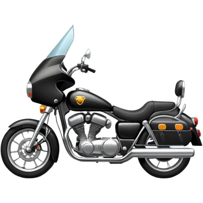 "Draw a simple everyday street motorcycle with standard design, black seat & neutral color scheme." emoji