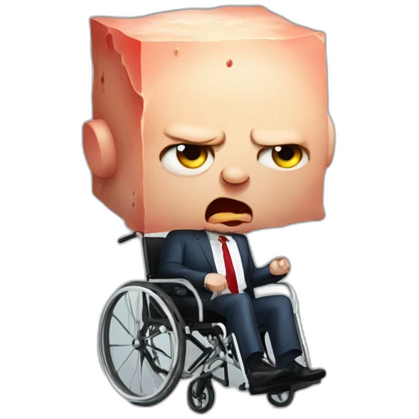 Angry meat cube holding wheelchair vladimir putin emoji