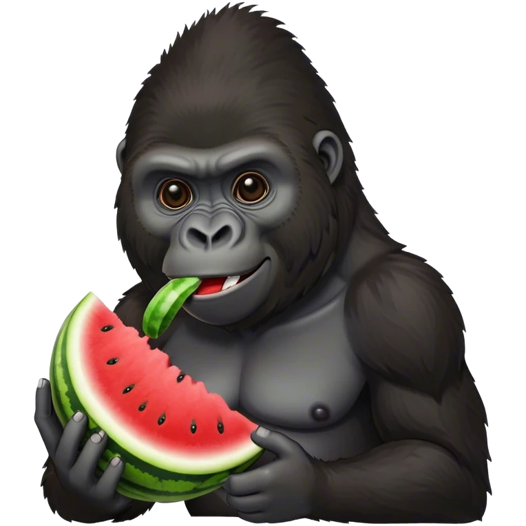 Gorilla eating watermelon emoji