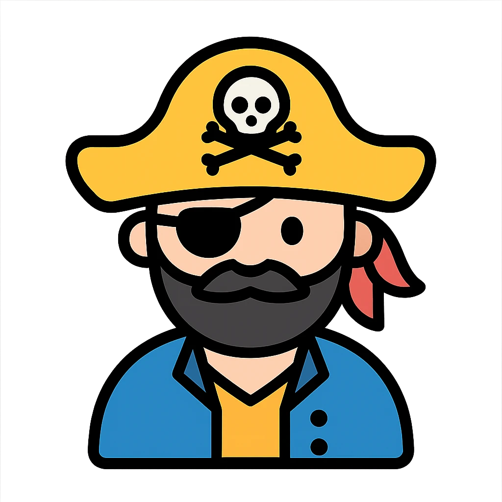 color outline icon of a pirate emoji