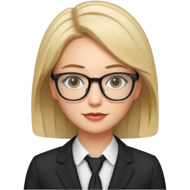 chick with glasses, wearing suit emoji