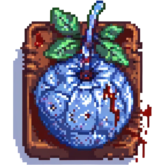 blueberry with blood splatters emoji