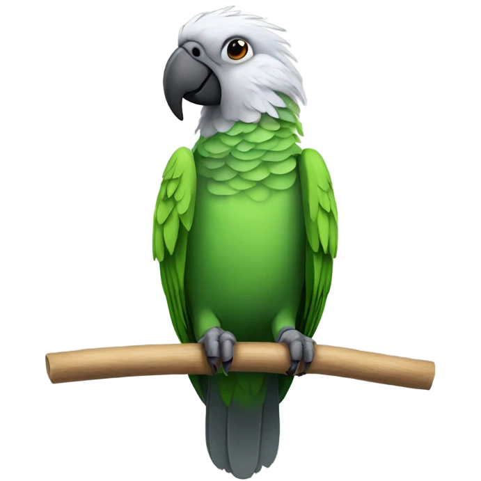 Parrot with grey feathers and a green belly  emoji