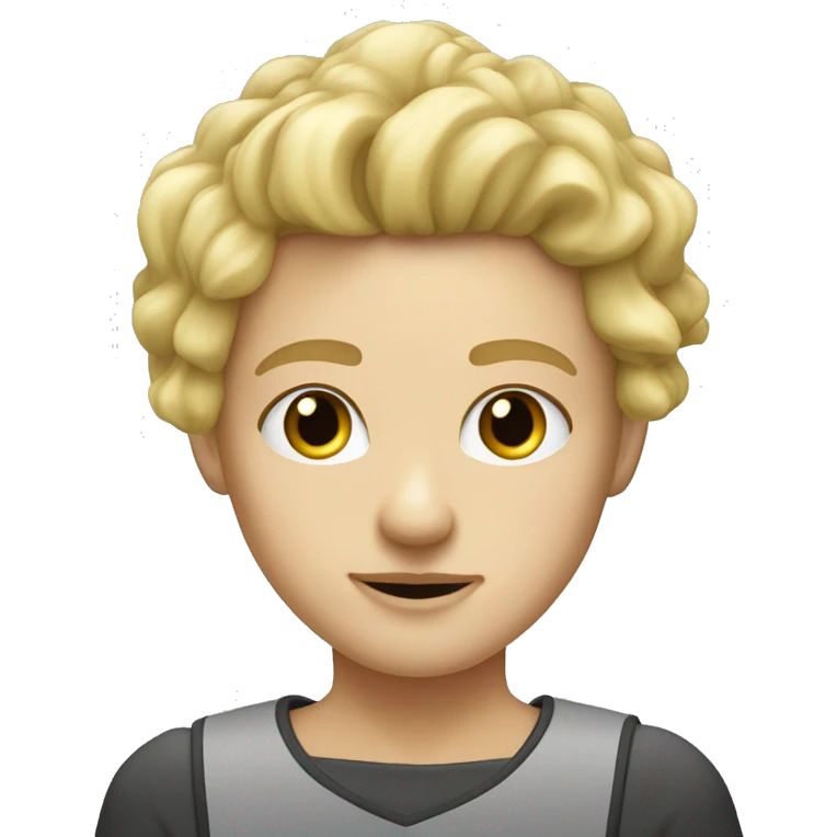 Blonde yeux verts à forte poitrine cheveux frisés emoji