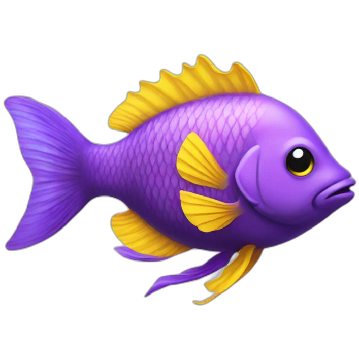 Purple fish yellow fins  emoji