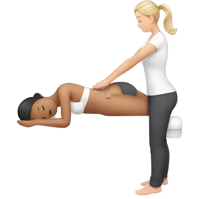 beautician giving massage to patient emoji