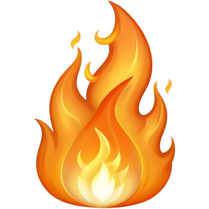 Pale orange flame emoji