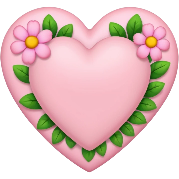 Light pink heart with flowers on it  emoji