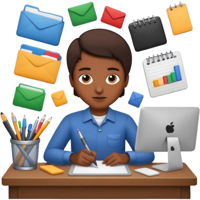 a person organizing a workspace emoji
