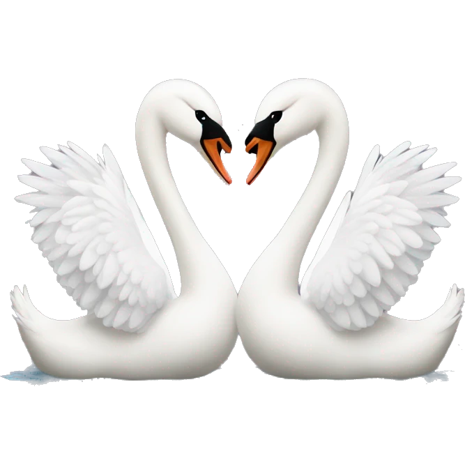2 swans making a heart emoji