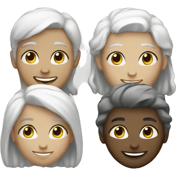 4 Friends white  emoji