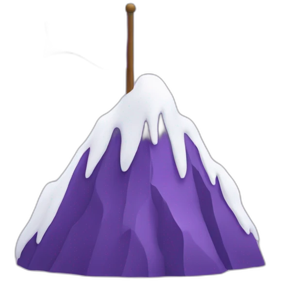 purple snow peak with a flag purple at the top emoji