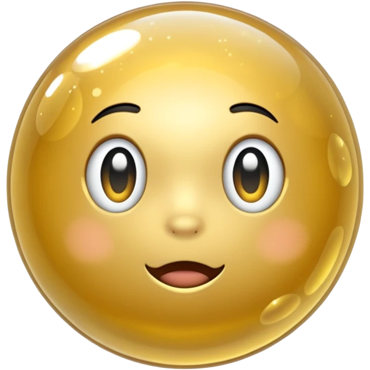 golden transparent sparkling bubble emoji