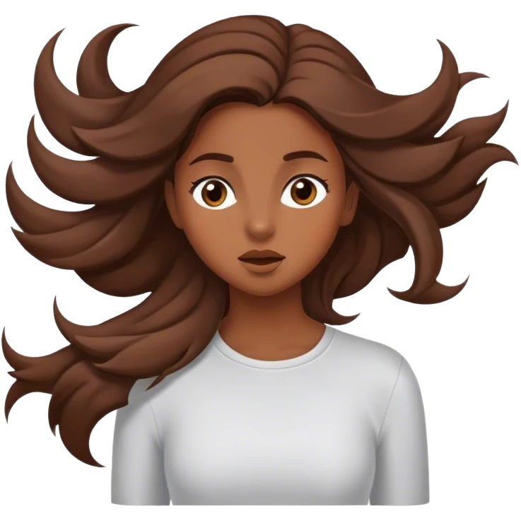 Brown hair girl hair blowing in the wind emoji