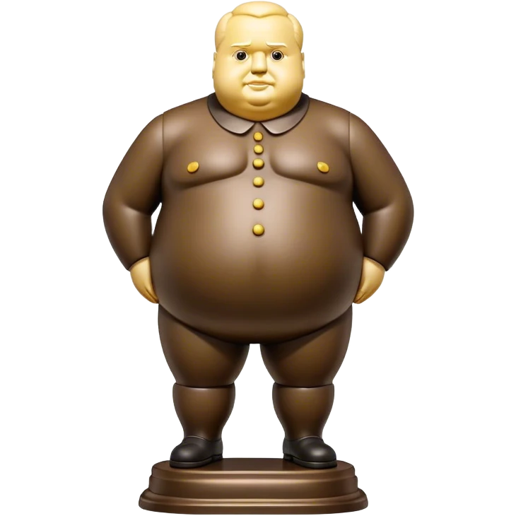Cinematic Realistic Botero Sculpture Emoji, depicted as an exaggerated voluminous sculpture in the signature style of Fernando Botero, rendered with rich textures and vibrant artistic lighting that captures its playful grandeur. emoji