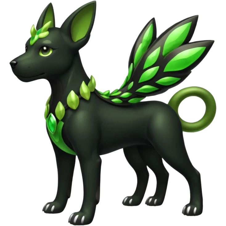 Black and green Zygarde 10% dog-form emoji