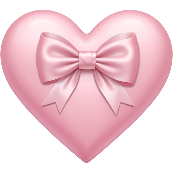Pastel pink heart with white bow emoji