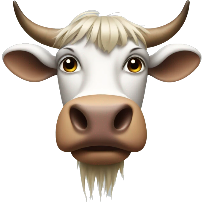 A cow with woman hair emoji