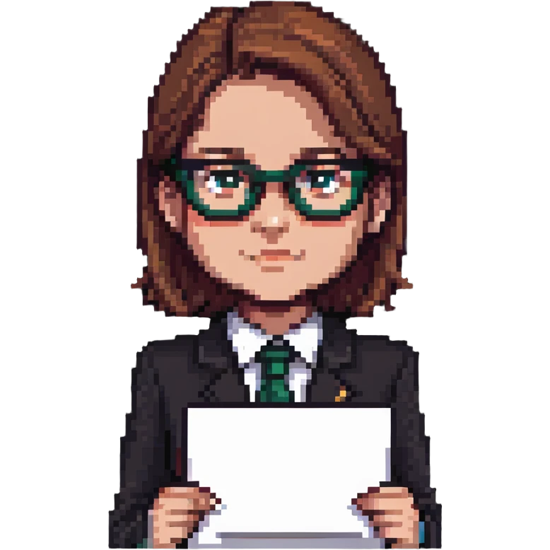 accountant with paper in hand, no glasses emoji