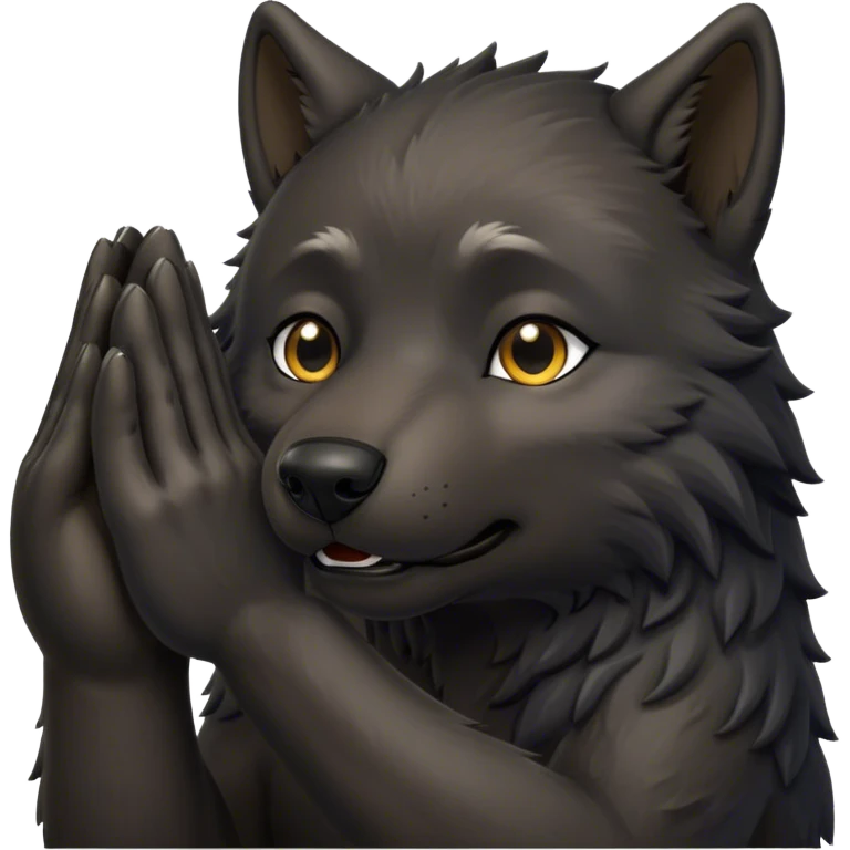 black wolf praying emoji