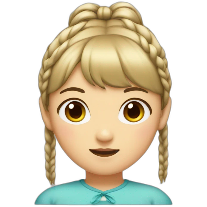 asian girl with pigtails and bangs emoji
