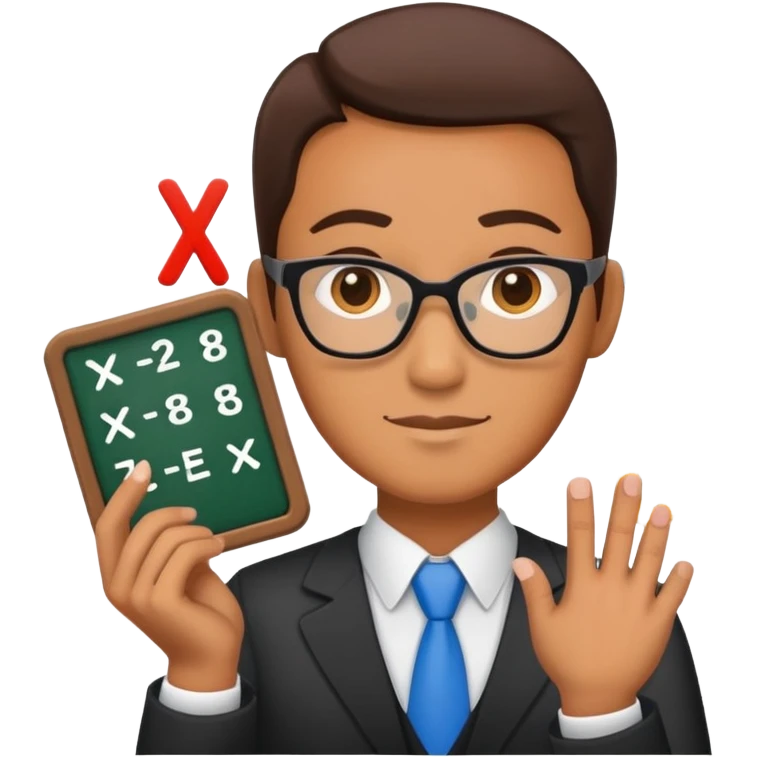 Math teacher with multiplication, addition, subtraction, and division symbols emoji