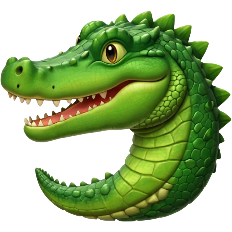 crocodile, smiling, side view emoji