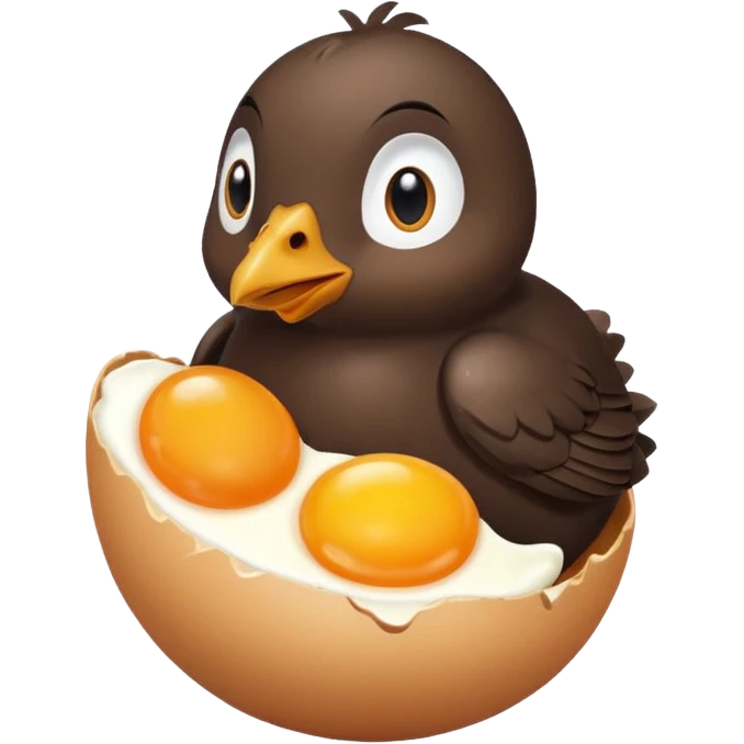 Un poussin noir qui est dans son oeuf emoji