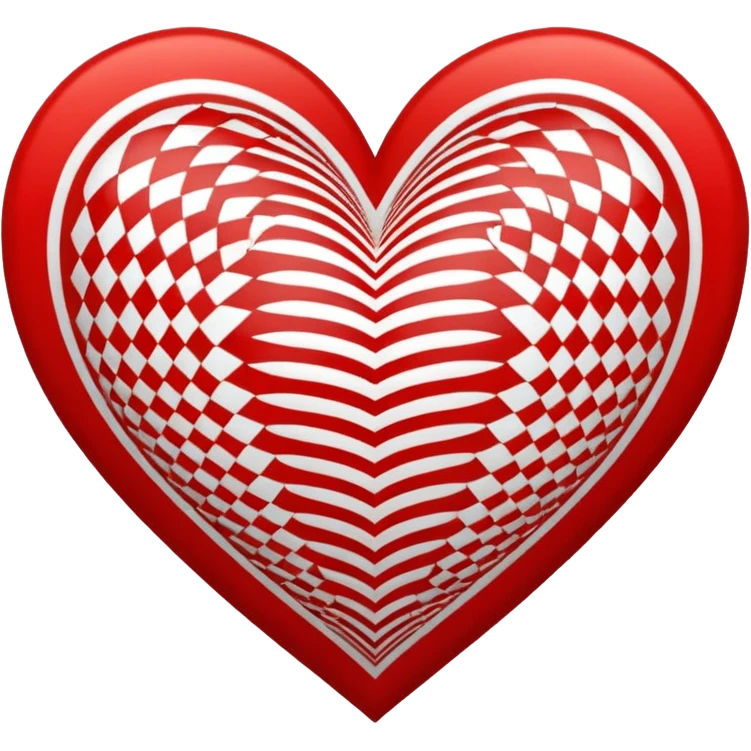 white and red pattern heart emoji