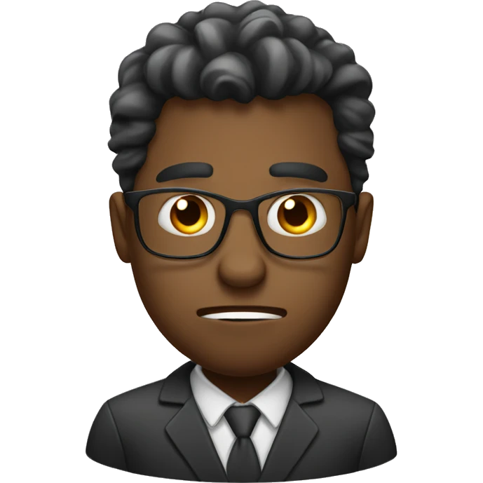 Frustrated black man accountant  emoji