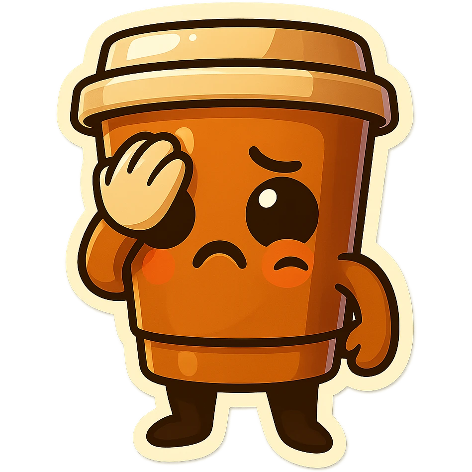 Tall coffee cup, face palm emoji