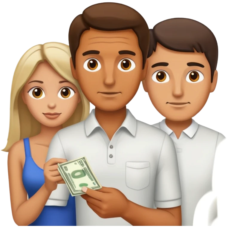 Man paying women money emoji