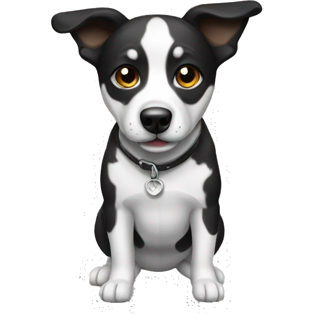 Border dog black and white emoji