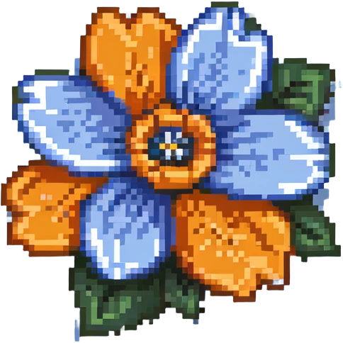 blue flower emoji