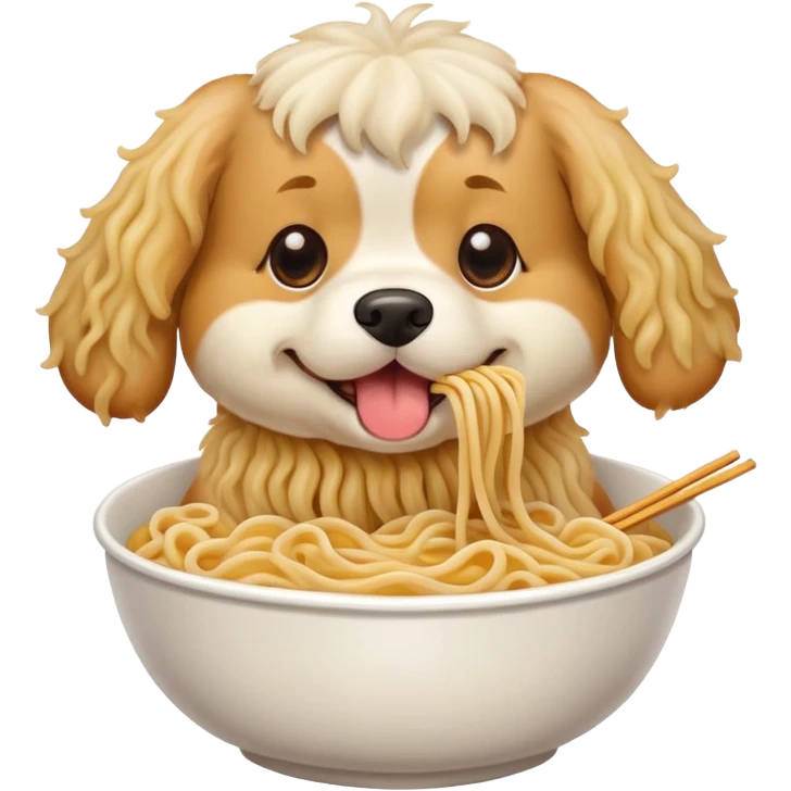 A dog eating noodles  emoji
