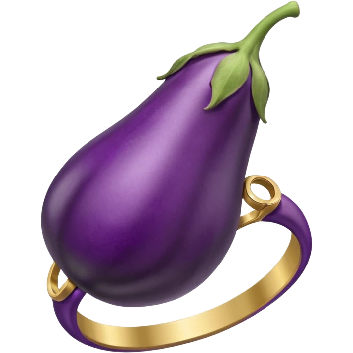 veiny eggplant with signet ring around it emoji