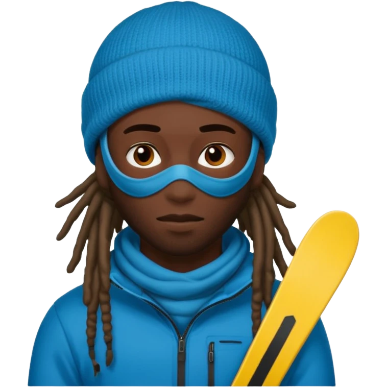 darkskin guy with dreads and a ski mask emoji