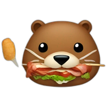 a beaver eating a kebab emoji