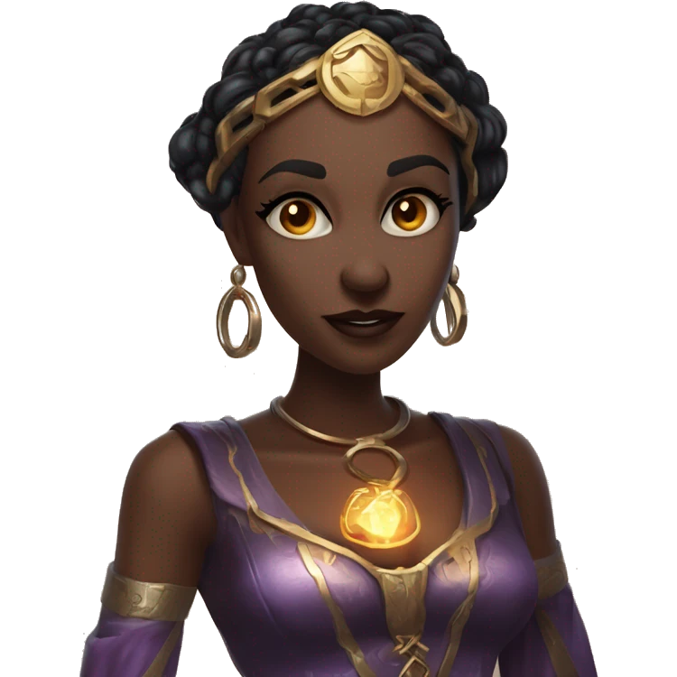 "Technomancy is the use of magic or mystical powers to control and manipulate technology” + "It's kind of like cyberpunk magic or how in some games, characters hack into systems using magic." 🖥️⚡🧙‍♂️ Make a ancient vampire technomancy goddess emoji
