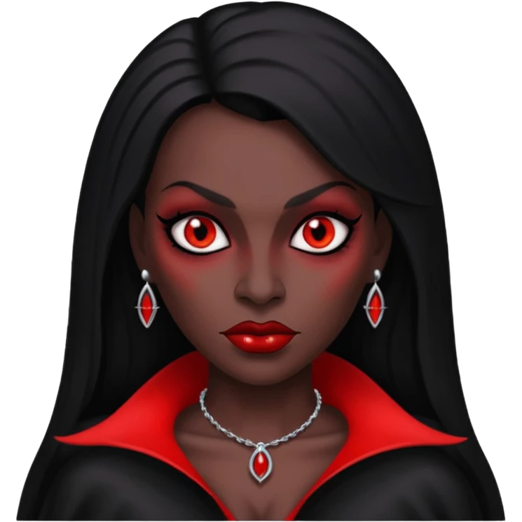 vampira pele negra olho vermelho  emoji