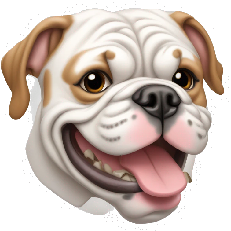pencil outline of a happy English bulldog emoji
