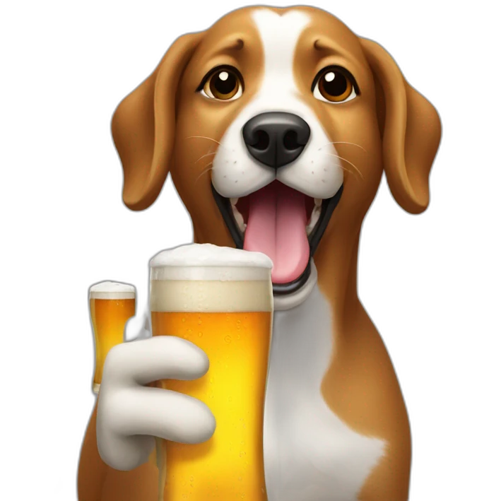 dog drinking beer emoji