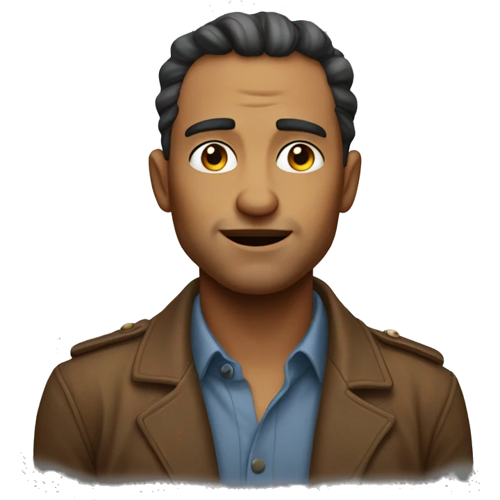 strong confident man with prominent cleft chin and cocky expression emoji