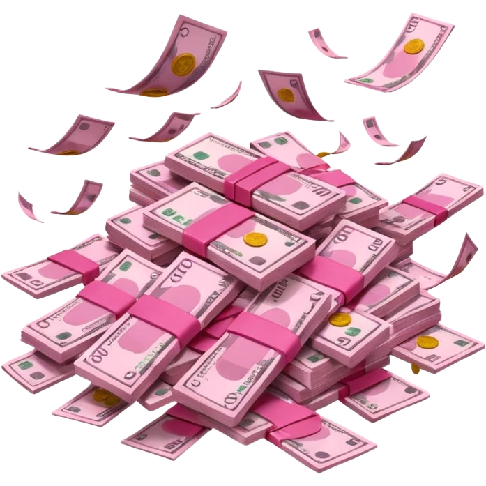 pink money flying  emoji
