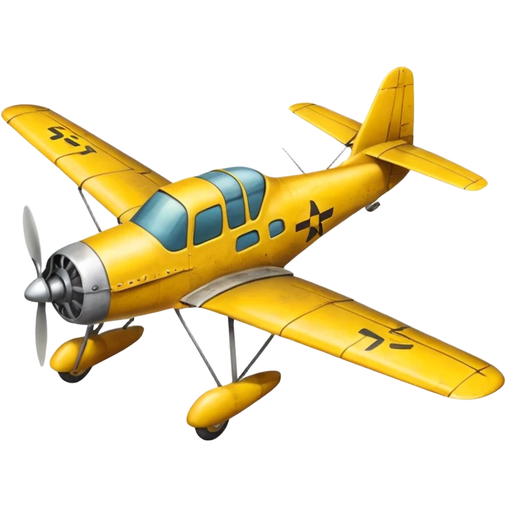 Draw a small yellow crop duster plane emoji