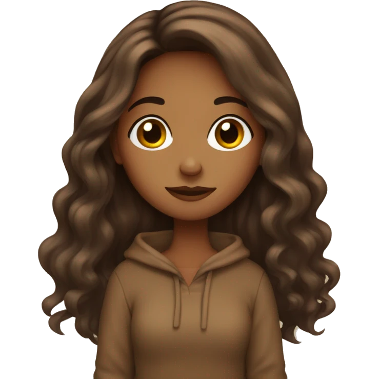 cozy fall brown long hair girl  emoji