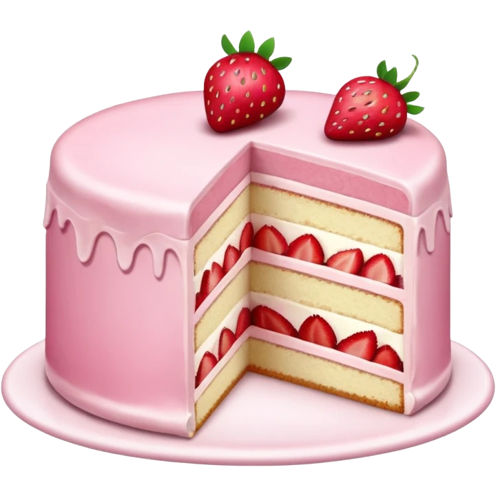 slice of strawberry cake emoji