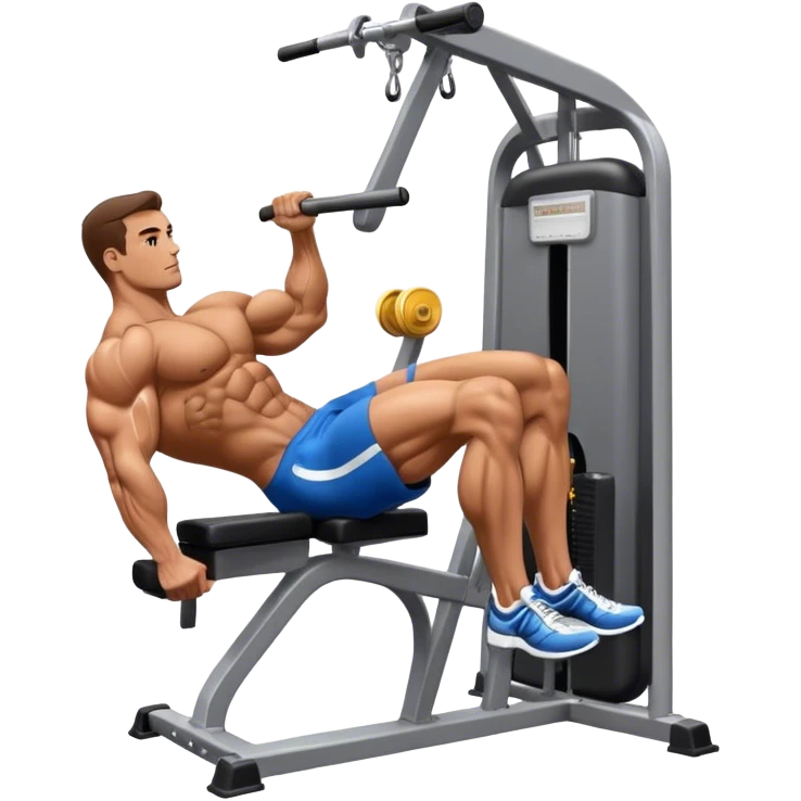 side-view bodybuilder seated weighted calf-raise machine lower leg exercise emoji
