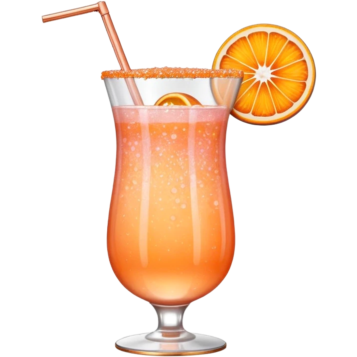 Glittery orange with rose gold mocktail emoji